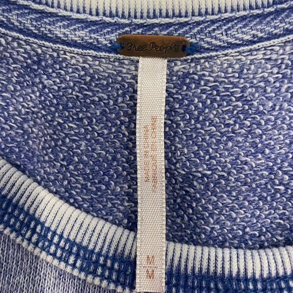 Free People, Size M, Blue Terry Boho Top - Picture 2 of 4